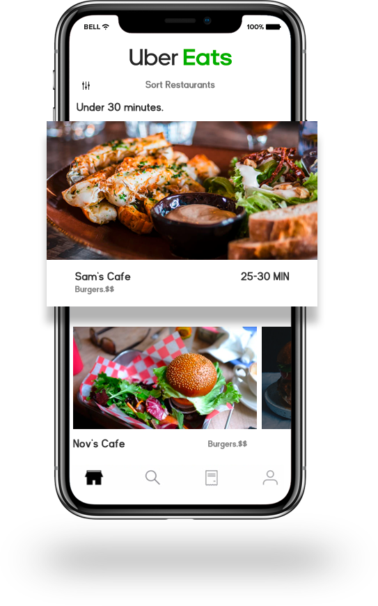 Find food you love from local restaurants and chain
